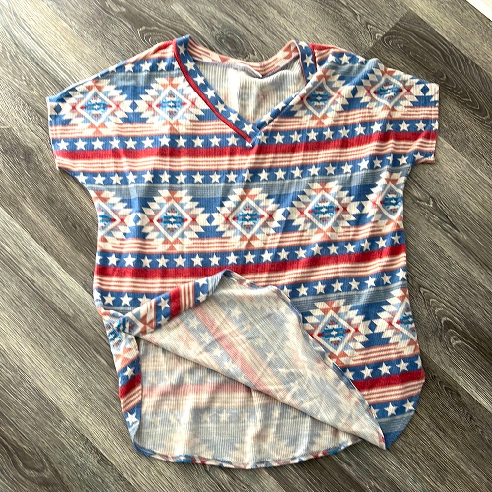 USA colored Aztec top